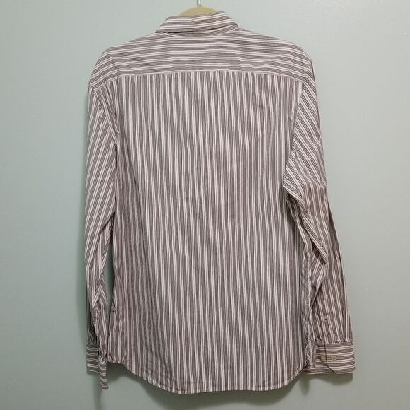 Banana Republic,  slim fit grey/red/white button down.  Size L ( 16-16.5). - Picture 4 of 4